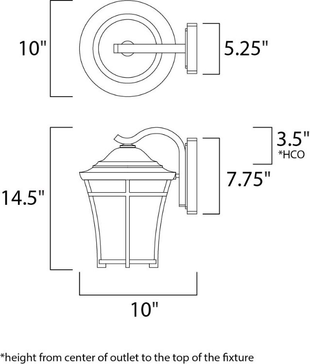 Foto para Balboa DC 1-Light Medium Outdoor Wall CO Lace MB Incandescent Incandescent