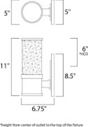 Foto para Pillar LED 2-Light Wall Mount Wet AL Clear Bubble Glass + Acryl PCB LED