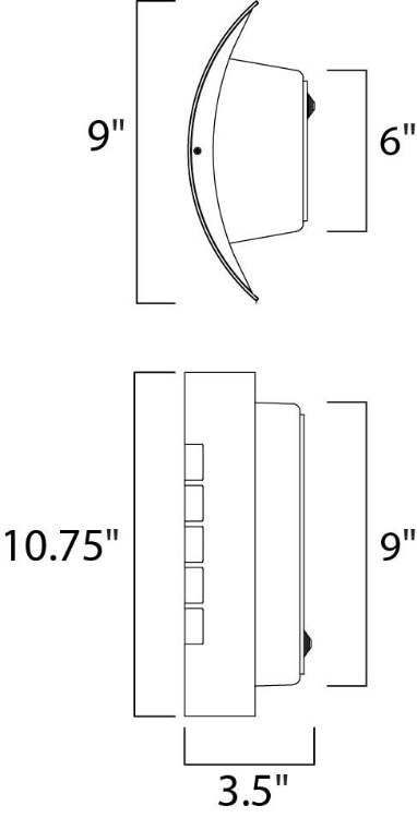 Foto para View EE 1-Light Wall Sconce Wet SST White Polycarbonate GU24 Fluorescent Fluorescent 9"x10.75"