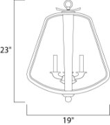 Foto para Road House 4-Light Chandelier BWIO CA Incandescent Incandescent (OA HT 26.13"-64.13") (CAN 7.5"x7.5"x1.38")36" Chain