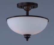 Foto para Novus 2-Light Semi-Flush Mount OI Satin White Opal Glass MB Incandescent Incandescent