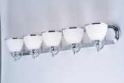 Foto para Novus 5-Light Bath Vanity PC Satin White Opal Glass MB Incandescent Incandescent