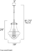 Foto para Retro 6-Light Pendant PN Clear Glass CA Incandescent E12 Incandescent (OA HT 32.5"-91.75") (CAN 5"x5"x0.75")36" Chain