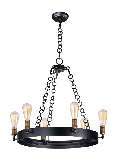 Foto para Noble 6-Light Chandelier BKNAB MB Incandescent Incandescent 36" Chain