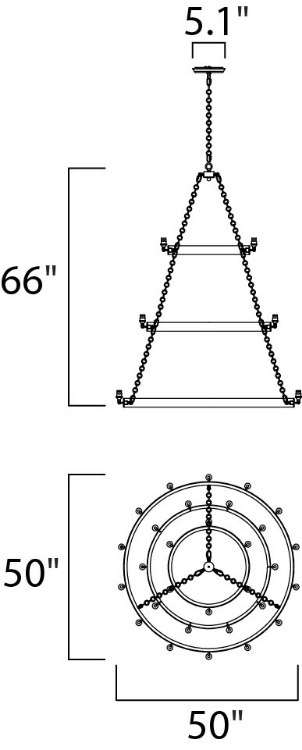 Foto para Noble 30-Light Chandelier w/Bulbs BKNAB MB ST58 Incandescent Incandescent 72" Chain