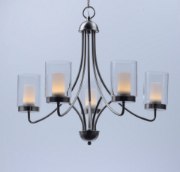 Foto para Mod 5-Light Chandelier SN Clear/Frosted Clear Glass + Opal G PCB LED (CAN 7"x7"x1.18")36" Chain