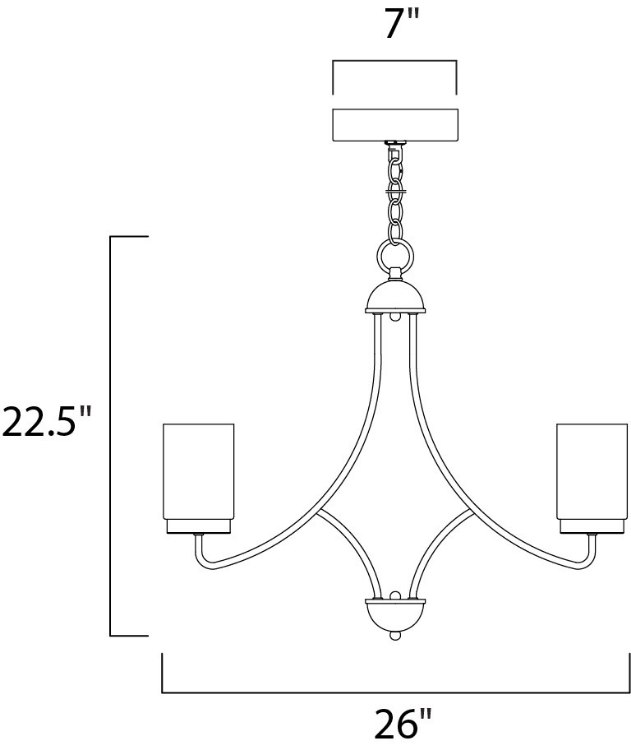 Foto para Mod 5-Light Chandelier SN Clear/Frosted Clear Glass + Opal G PCB LED (CAN 7"x7"x1.18")36" Chain