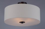 Foto para Bongo 3-Light Semi-Flush Mount OI Linen Fabric MB Incandescent Incandescent