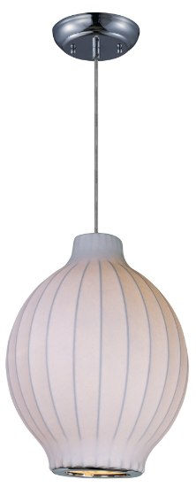 Foto para Cocoon 1-Light Pendant PC Imitation Silk MB Incandescent Incandescent 10.5"x10.5"x14" (OA HT 133.75")