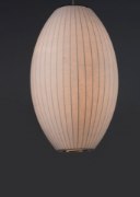 Foto para Cocoon 1-Light Pendant PC Imitation Silk MB Incandescent Incandescent 15"x15"x21" (OA HT 141")