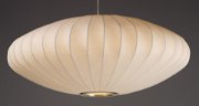 Foto para Cocoon 1-Light Pendant PC Imitation Silk MB Incandescent Incandescent 25"x25"x10" (OA HT 130") (CAN 5"x5"x1.25")