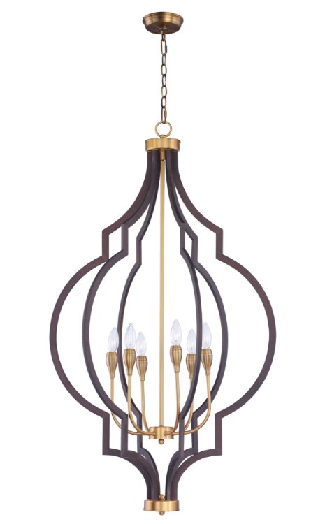 Picture of Crest 6-Light Chandelier OIAB CA Incandescent E12 Incandescent (OA HT 48.5"-85.5") (CAN 5"x5"x1.25")36" Chain