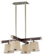 Foto para Maritime 4-light Pendant APSBR Fiber Fabric MB Incandescent Incandescent (OA HT 10"-53.25") (CAN 11"x5.25"x1")