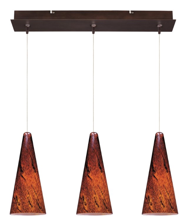 Foto para Lava 3-Light RapidJack Pendant and Canopy BZ Amber Lava