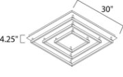 Picture of 100W Quad LED Flush Mount BZ Acrylic PCB LED (OA HT 4.75"-120") (CAN 30.25"x30.25"x1.5")