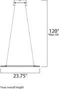 Picture of 24W Saturn II LED 1-Light Pendant MS Matte White Frosted Acrylic PCB LED (OA HT 2.5"-120") (CAN 8.25"x8.25"x2")