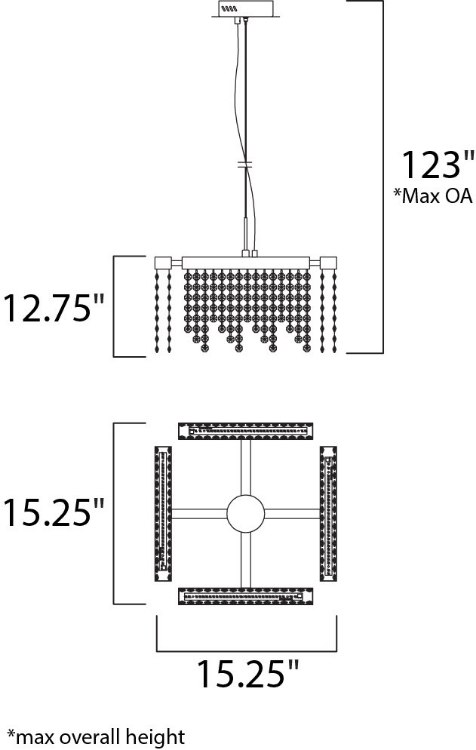 Foto para 5W Midnight Shower LED Pendant PC Smoke K9 Crystal PCB LED (OA HT 18"-123")