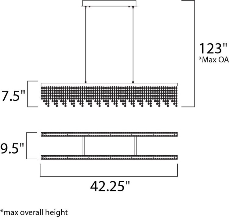 Foto para 20W Midnight Shower LED Pendant PC Smoke PCB LED (OA HT 12"-123")