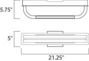 Foto para 6.5W Jibe LED Wall Sconce / Flush Mount MW PCB LED (CAN 20.7"x4.8"x1.8")