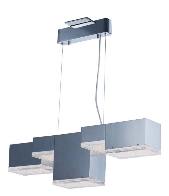 Foto para 7.2W Pizzazz LED Pendant PC Clear Ice Crystal Sand on Acry PCB LED 24.25"x8"x6.5" (OA HT 10"-130")