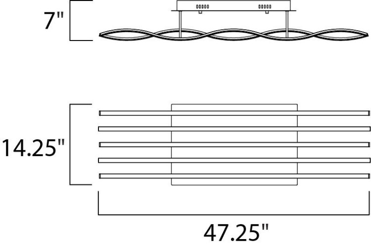 Foto para 8.64W Wake LED Flush Mount PC Acrylic PCB LED (CAN 22.1"x14.2"x1.8")