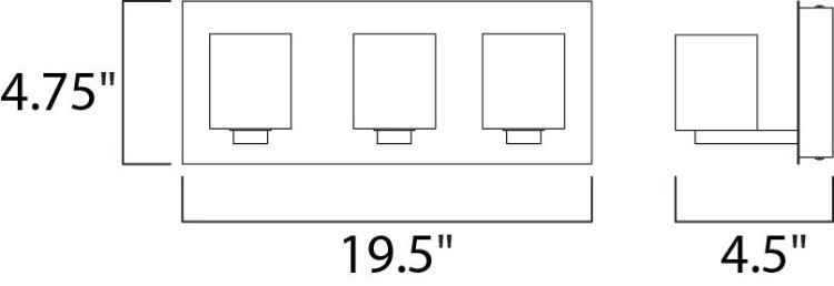 Foto para 2.2W Blocs LED 3-Light Bath Vanity PC Clear Glass G9 LED