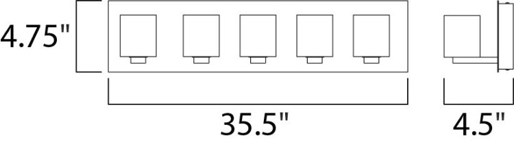 Foto para 2.2W Blocs LED 5-Light Bath Vanity PC Clear Glass G9 LED