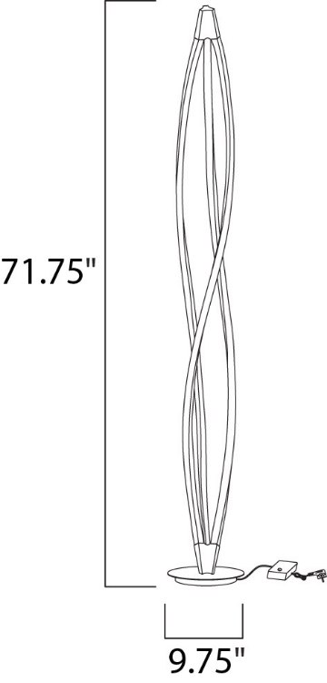 Foto para 14.6W Cyclone LED Floor Lamp MW Matte White Acrylic PCB LED
