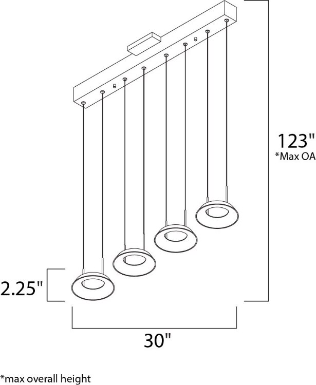 Foto para 8.75W Quantum LED Pendant BK Acrylic PCB LED (OA HT 4.25"-123")