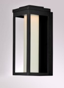 Foto para Salon LED 1-Light Outdoor Wall BK Satin White Glass PCB LED 6"x15"