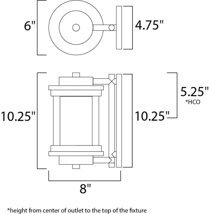 Picture of Lighthouse EE1-Light Outdoor Wall Sconce AR Clear/Frosted GU24 Fluorescent Fluorescent