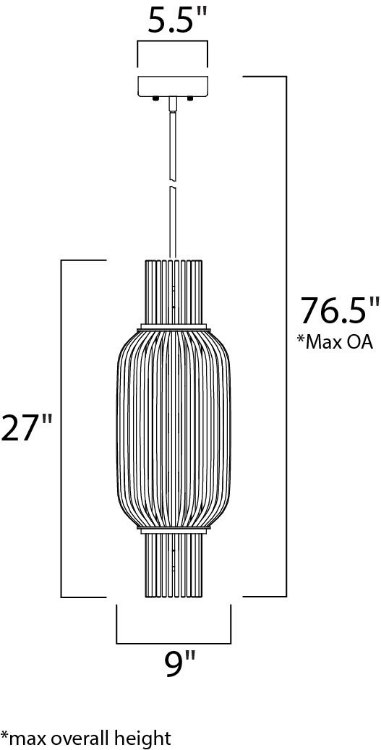 Foto para Aviary LED 8-Light Pendant AR Clear Clear Glass Rod G9 LED (OA HT 28.58"-76.4") (CAN 5.51"x5.51"x1.38")