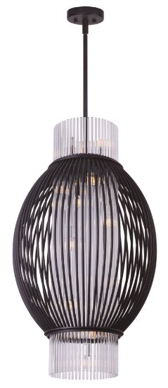 Picture of Aviary LED 10-Light Pendant AR Clear Clear Glass Rod G9 LED (OA HT 36.75"-84.5") (CAN 5.5"x5.5"x1.38")