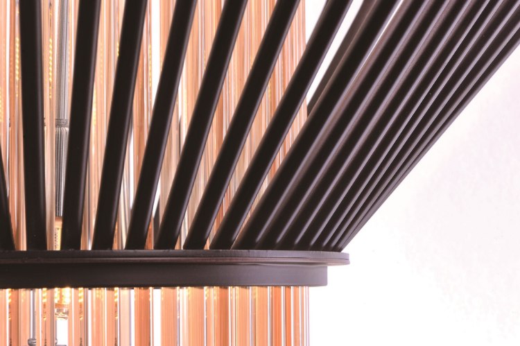 Foto para Aviary LED 8-Light Pendant OI Cognac Cognac Glass Rod G9 LED (OA HT 76.5")