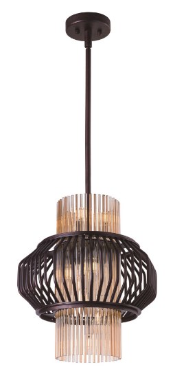 Picture of Aviary LED 12-Light Pendant OI Cognac Cognac Glass Rod G9 LED (OA HT 19.5"-67.25") (CAN 5.51"x5.51"x1.38")