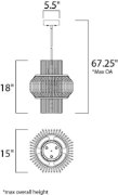 Foto para Aviary LED 12-Light Pendant OI Cognac Cognac Glass Rod G9 LED (OA HT 19.5"-67.25") (CAN 5.51"x5.51"x1.38")