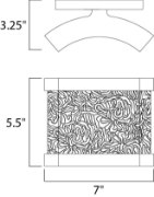 Foto para Curl LED 1 Light Wall Sconce PC Rough Rolled Piastra -style Glass PCB LED (OA HT 3.25")