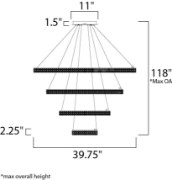 Picture of Eternity LED 4 Tier 40" Chandelier PC Beveled Crystal PCB LED (OA HT 70.85"-118") (CAN 11"x11"x1.5")