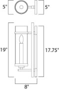 Foto para Midtown LED Wall Mount GB Clear Glass CA LED