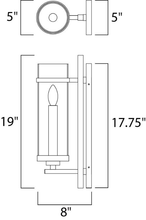 Foto para Midtown LED Wall Mount GB Clear Glass CA LED