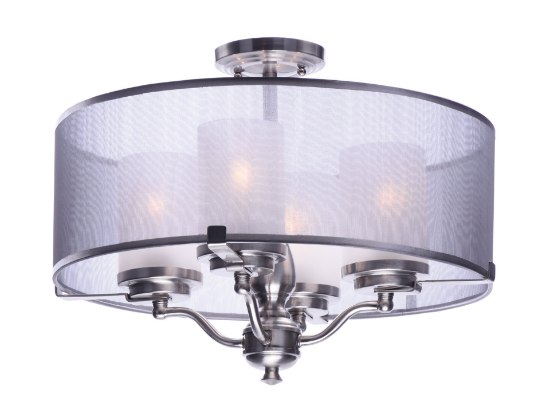 Picture of Lucid 4-Light Semi-Flush Mount SN Organza Fabric + Gla MB Incandescent Incandescent (OA HT 14.5") (CAN 4.75"x4.75"x1")