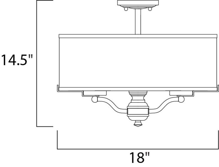 Foto para Lucid 4-Light Semi-Flush Mount SN Organza Fabric + Gla MB Incandescent Incandescent (OA HT 14.5") (CAN 4.75"x4.75"x1")