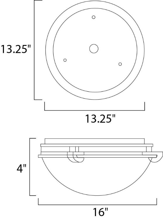Foto para Malaga 3-Light Flush Mount SN Frosted Glass MB Incandescent Incandescent