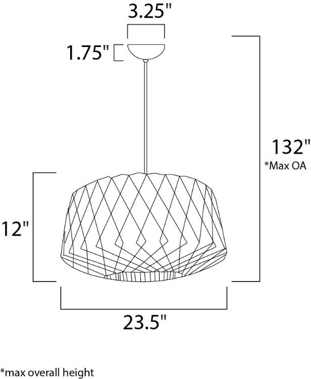 Foto para Horgen 1-Light Pendant UD Wood MB Incandescent Incandescent 23.5"x23.5"x12" (OA HT 14"-132")