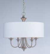 Foto para Bongo 5-Light Pendant SN Linen Fabric CA Incandescent Incandescent (OA HT 20.75"-56.75")36" Chain