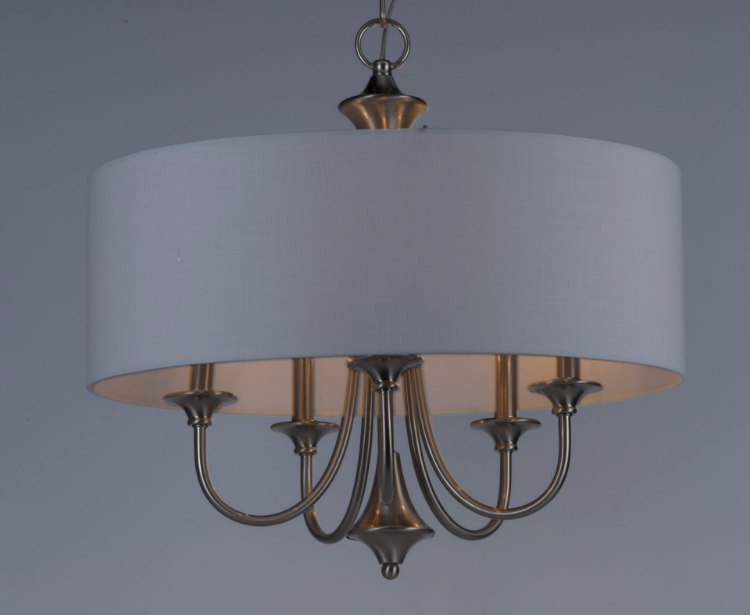 Picture of Bongo 5-Light Pendant SN Linen Fabric CA Incandescent Incandescent (OA HT 20.75"-56.75")36" Chain