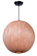 Foto para Norwood 1-Light Pendant BK Wood Veneer GU24 Fluorescent Fluorescent 24"x24"x24" (OA HT 144") (CAN 5.1"x5.1"x1.7")