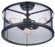 Foto para Palladium 3-Light Flush Mount BKNAB Steel Mesh MB Incandescent Incandescent (CAN 5"x5"x1.25")