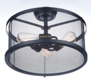 Foto para Palladium 3-Light Flush Mount BKNAB Steel Mesh MB Incandescent Incandescent (CAN 5"x5"x1.25")