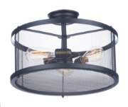 Foto para Palladium 3-Light Flush Mount BKNAB Steel Mesh MB Incandescent Incandescent (CAN 5"x5"x1.25")